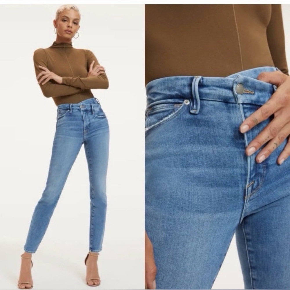 Good American Crossover High Waist Jean Size 14/32 Indigo268